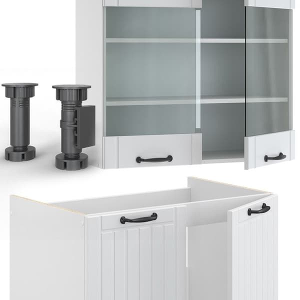 Fame-Line kök, 235 cm, PT antracit, Country vit/vit, Vicco