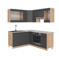 Miniatyrbild 1 av 6: Fame-Line hörnkök, 160 x 190 cm, PT Marble, Country Antracit/Golden Oak, Vicco