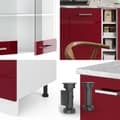 Miniatyrbild 6 av 6: R-Line kök, 160 cm, PT Antracit, Bordeaux högglans/vit, Vicco