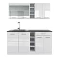 Miniatyrbild 1 av 6: R-Line kök, 160 cm, PT Antracit, blank vit/vit, Vicco