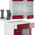Miniatyrbild 6 av 6: Fame-Line kök, 140 cm, PT antracit, Bordeaux högglans/vit, Vicco