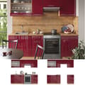 Miniatyrbild 2 av 6: Fame-Line kök, 240 cm, PT Ek, Bordeaux blank/Gyllene ek, Vicco