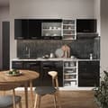 Miniatyrbild 5 av 6: R-Line kök, 240 cm, PT Antracit, Blank svart/Vit, Vicco
