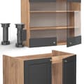 Miniatyrbild 6 av 6: Fame-Line kök, 200 cm, PT Ek, Country Antracit/Golden Oak, Vicco
