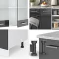 Miniatyrbild 6 av 6: R-Line kök, 240 cm, PT Ek, Blank antracit/vit, Vicco