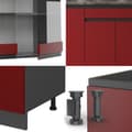 Miniatyrbild 6 av 6: R-Line Kök, 140 cm, PT Ek, Röd/Antracit, Vicco