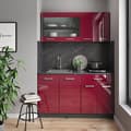 Miniatyrbild 5 av 6: R-Line kök, 140 cm, PT antracit, Bordeaux högblank/antracit, Vicco