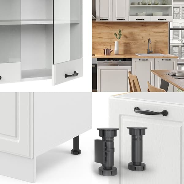 R-Line kök, 300 cm, PT Marble, Country white/white, Vicco