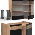 Miniatyrbild 6 av 6: Vicco Fame-Line kök, blank svart ek/guld ek, 235 cm, PA ek
