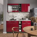 Miniatyrbild 5 av 6: R-Line kök, 160 cm, PT antracit, Bordeaux högblank/antracit, Vicco