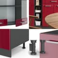 Miniatyrbild 6 av 6: R-Line kök, 160 cm, PT antracit, Bordeaux högblank/antracit, Vicco