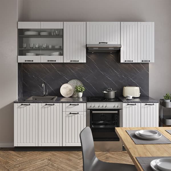 Fame-Line kök, 240 cm, PT Antracit, Stuga vit/antracit, Vicco