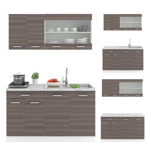 R-Line kök, 140 cm, PT Marble, Noble grey, Vicco