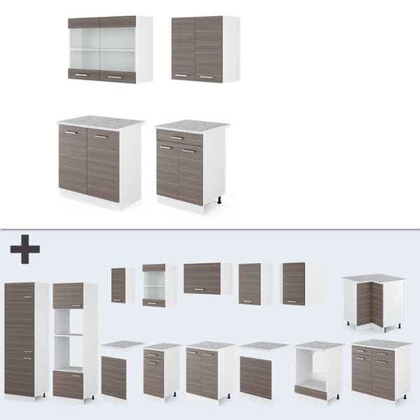 R-Line kök, 140 cm, PT Marble, Noble grey, Vicco