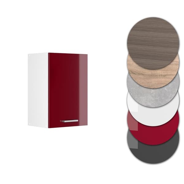 VICCO R-Line Högskåp Vit/Bordeaux Glans 40 cm