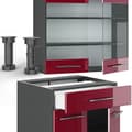 Miniatyrbild 6 av 6: Fame-Line kök, 140 cm, PT antracit, Bordeaux högblank/antracit, Vicco