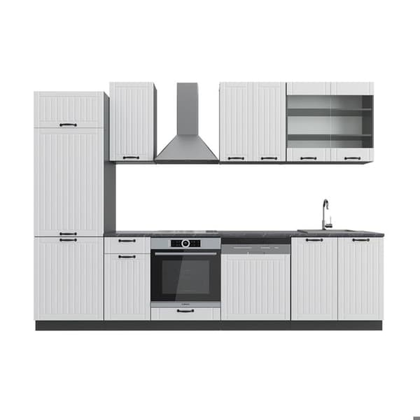Fame-Line kök, 300 cm, PT Antracit, Stuga vit/antracit, Vicco