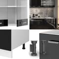 Miniatyrbild 6 av 6: R-Line kök, 300 cm, PT Antracit, Blank svart/Vit, Vicco