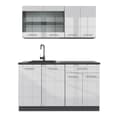 Miniatyrbild 1 av 6: R-Line kök, 140 cm, PT Antracit, Blank vit/Antracit, Vicco