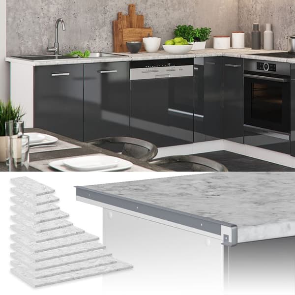 R-Line köksbänkskiva, 97 cm, Vit marmor, Vicco
