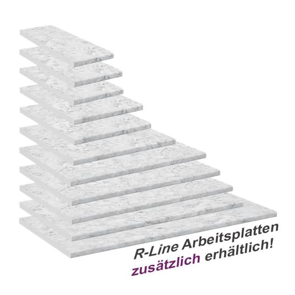 R-Line köksbänk, 12 cm, vit/marmor, Vicco