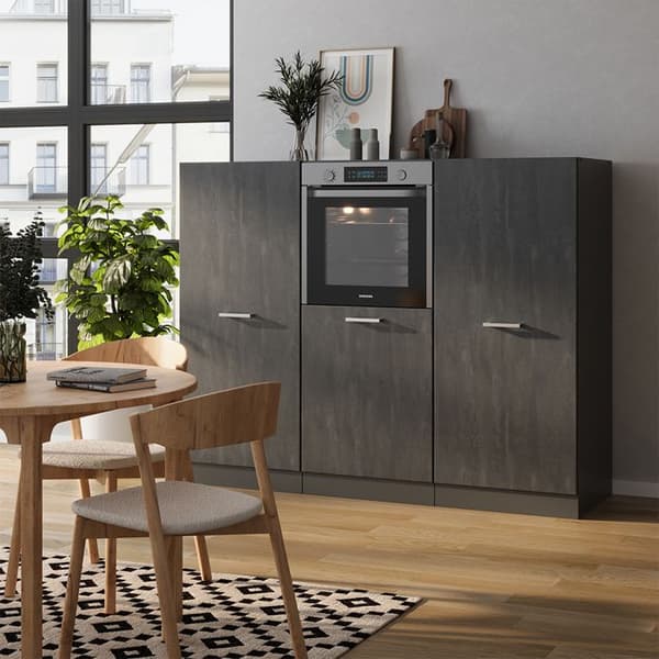 R-Line köksdel, 180 cm utan bänkskiva, Betong Svart/Antracit, Vicco