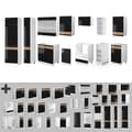 Miniatyrbild 6 av 6: Vicco Fame-Line kök, blank svart ek/vit, 355 cm, PT antracit