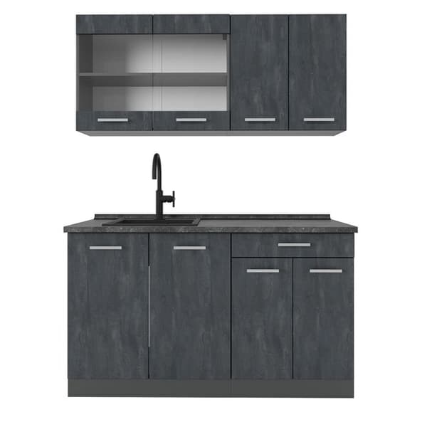 R-Line Kök, 140 cm PT Antracit, Betong Svart/Antracit, Vicco
