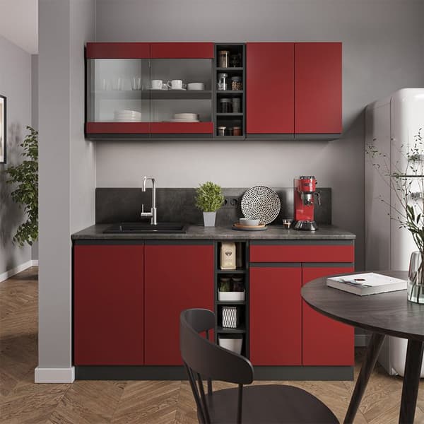 R-Line Kök, 160 cm, PT Antracit, Röd/Antracit, Vicco