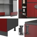 Miniatyrbild 6 av 6: R-Line Kök, 160 cm, PT Antracit, Röd/Antracit, Vicco