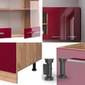 Miniatyrbild 6 av 6: R-Line kök, 140 cm, PT Antracit, Bordeaux blank/Gyllene ek, Vicco