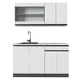 Miniatyrbild 1 av 6: R-Line kök, 140 cm, PT Marmor, vit/antracit, Vicco