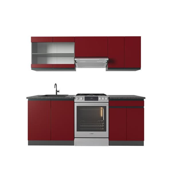 R-Line Kök, 200 cm, PT Antracit, Röd/Antracit, Vicco