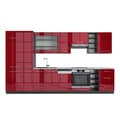 Miniatyrbild 1 av 6: Fame-Line kök, 355 cm, PT Marble, Bordeaux högblank/antracit, Vicco