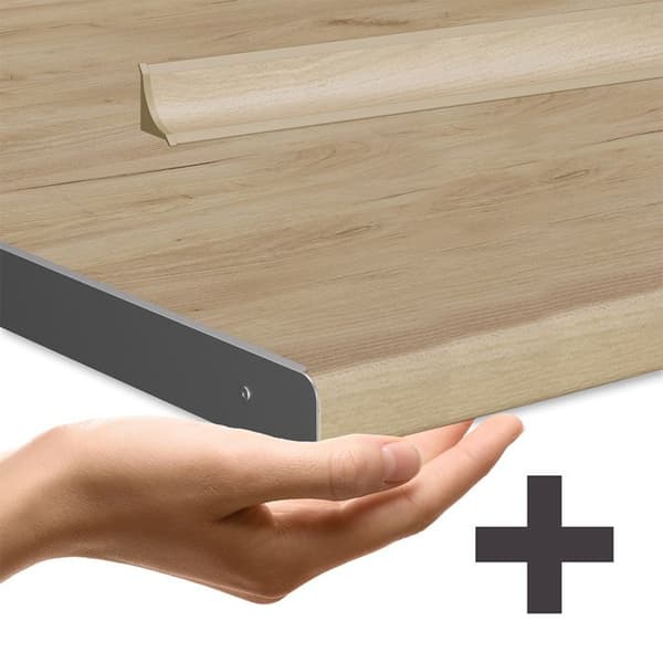 Hörnkök R-Line, 257 x 277 cm J-Shape, PT Ek, vit/antracit, Vicco