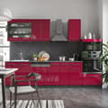 Miniatyrbild 4 av 6: Fame-Line kök, 300 cm med högskåp, PT Antracit, Bordeaux högglans/antracit, Vicco