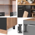 Miniatyrbild 6 av 6: R-Line kök, 240 cm, PT Antracit, Blank antracit/Gyllene ek, Vicco