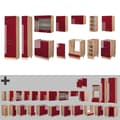 Miniatyrbild 6 av 6: Fame-Line kök, 355 cm, PT Marble, Blank Bordeaux/Golden Oak, Vicco