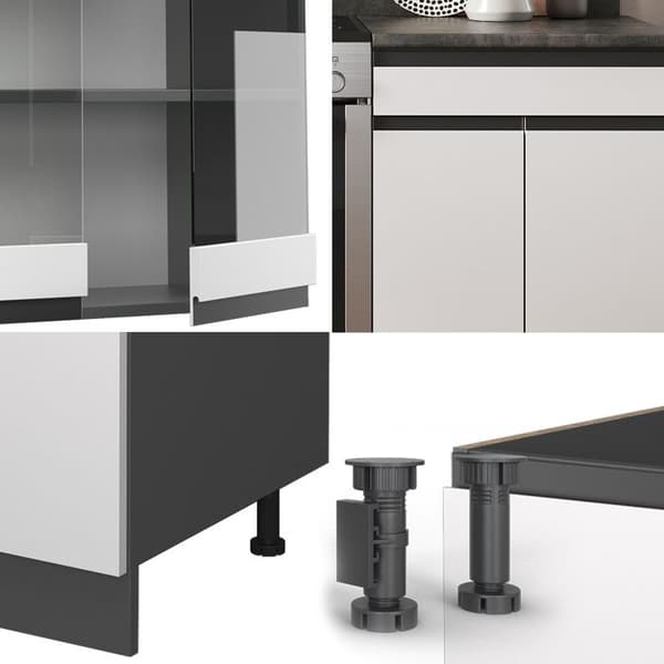R-Line kök, 200 cm, PT Ek, vit/antracit, Vicco