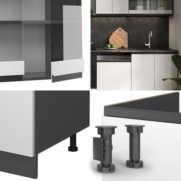 R-Line kök, 300 cm, PT Ek, vit/antracit, Vicco