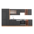 Miniatyrbild 1 av 6: Fame-Line kök, 355 cm, PT Marble, Country Antracit/Golden Oak, Vicco