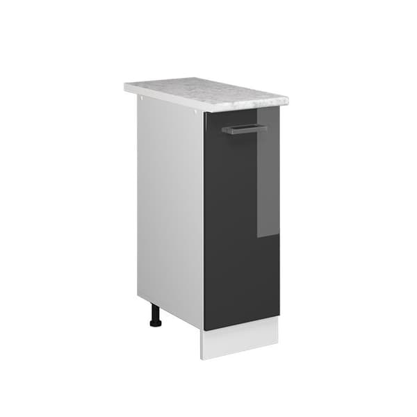 Köksmöbel R-Line, 30 cm, PT Marmor, Anthracite Hög glans, Vit, Vicco