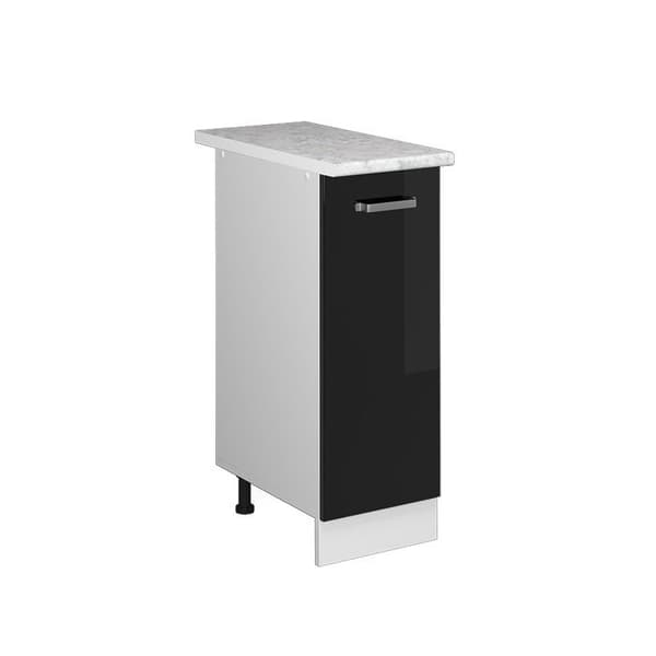 Köksmöbel R-Line, 30cm, PT Marmor, Högglans Svart, Vit, Vicco