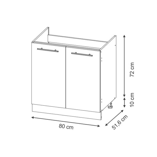 Sänkskåp Fame-Line, 80 cm, PT Marmor, Mörkblå glänsande, Antracit, Vicco