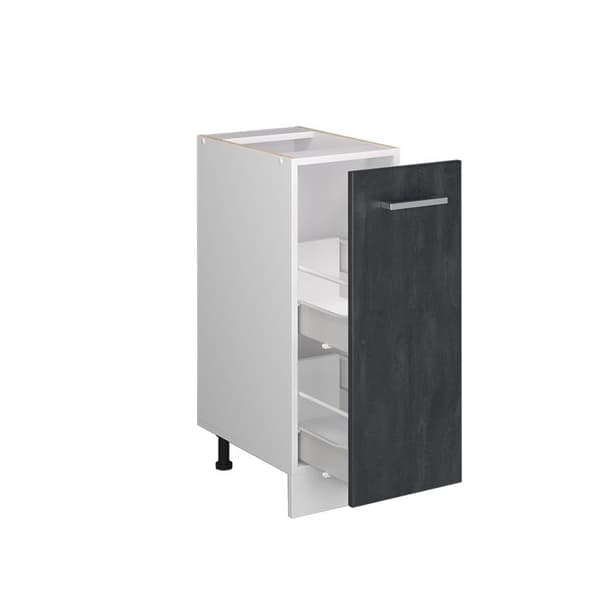 Köksmöbel R-Line, 30cm PT Marmor, Svart betong, Vit, Vicco