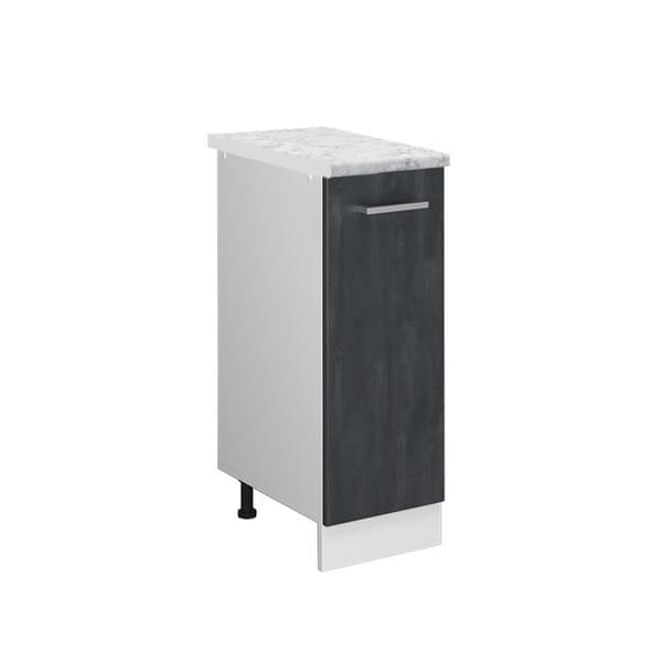 Köksmöbel R-Line, 30cm PT Marmor, Svart betong, Vit, Vicco