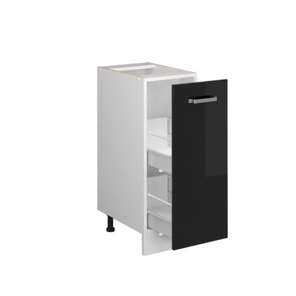 Köksmöbel R-Line, 30cm, PT Antracit, Svart Högglans, Vit, Vicco