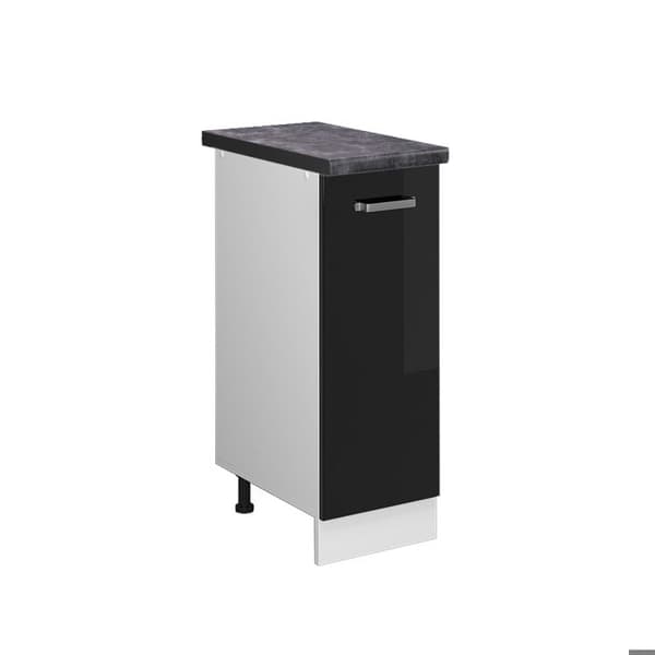 Köksmöbel R-Line, 30cm, PT Antracit, Svart Högglans, Vit, Vicco