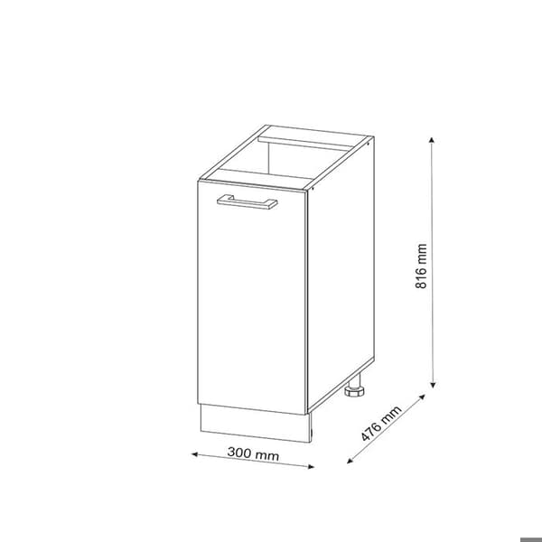Köksmöbel R-Line, 30cm, PT Antrazit, Guldåker, Antrazit, Vicco