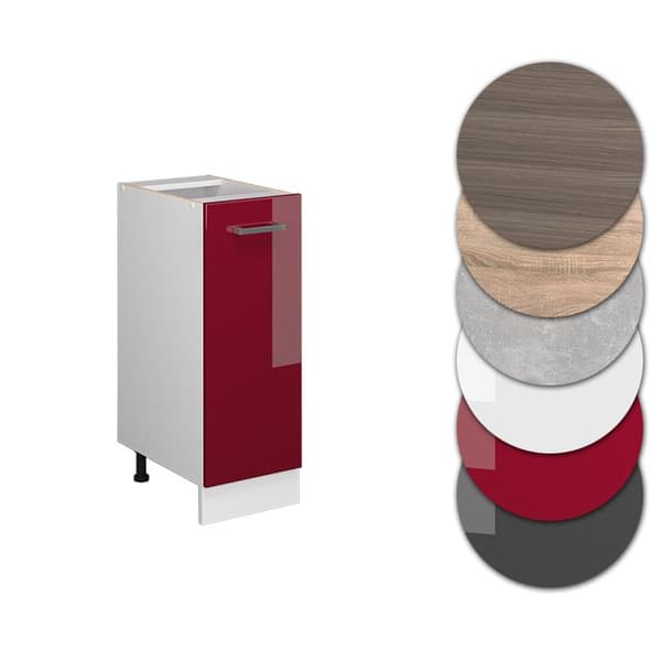 Köksmöbel R-Line, 30cm utan PT, Bordeaux högglans, Vit, Vicco